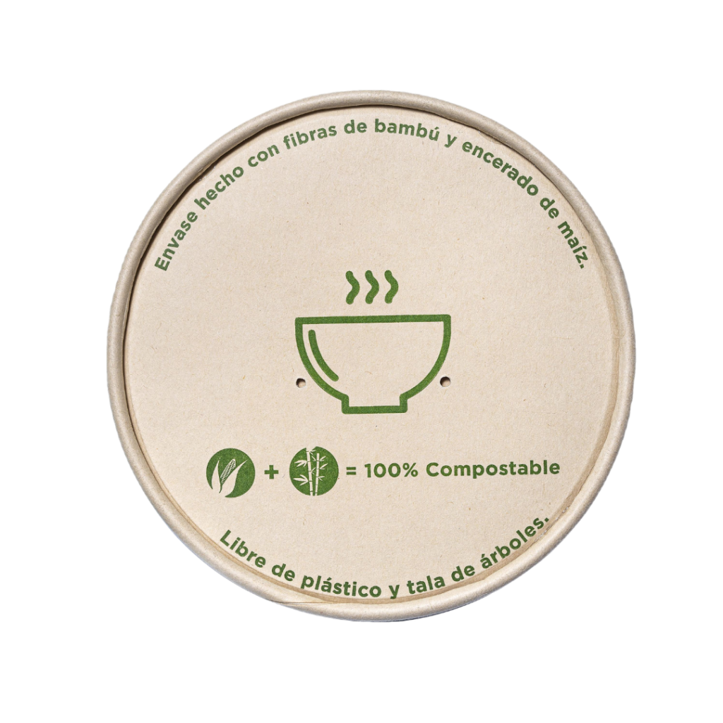 Ensaladera Bambú/PLA con tapa transparente pet 44oz - Juntoz - Desechables  biodegradables y compostables en México